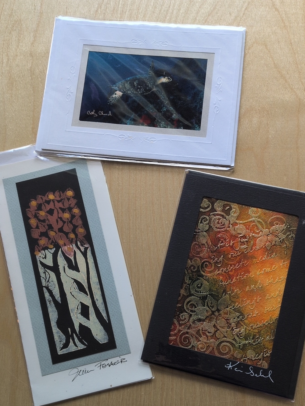 Assorted Decorative Art Cards With Envelopes - Handmade By Talented Artists